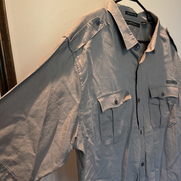 Sean John Gray Men's shirt sleeve button down 3XL - Picture 5 of 12